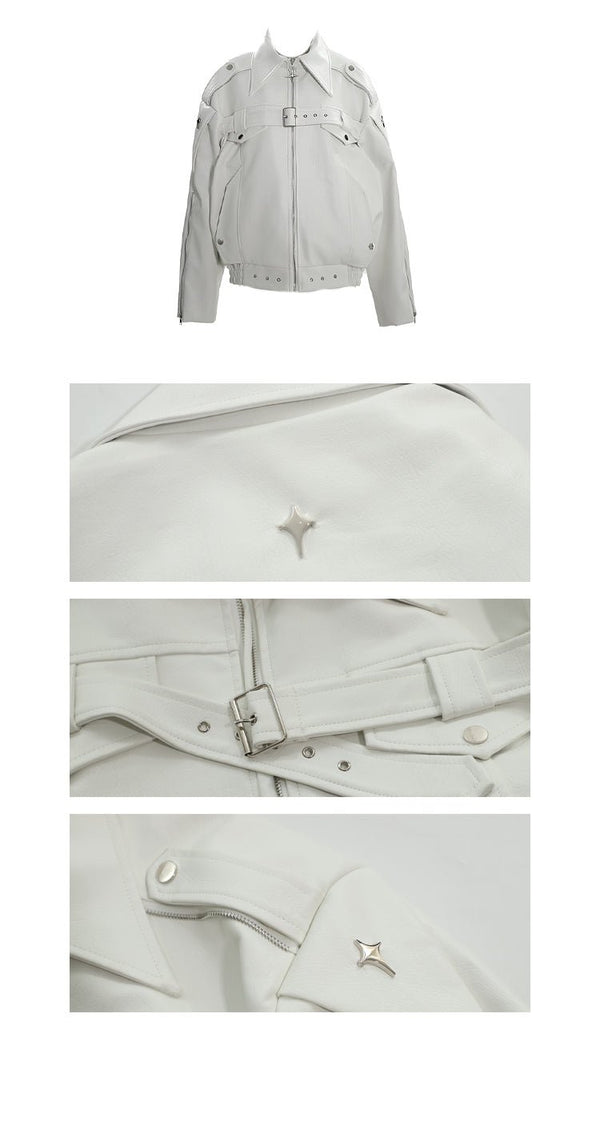 Minimalist Metallic Leather Jacket - COPPING THREADS - CT Select