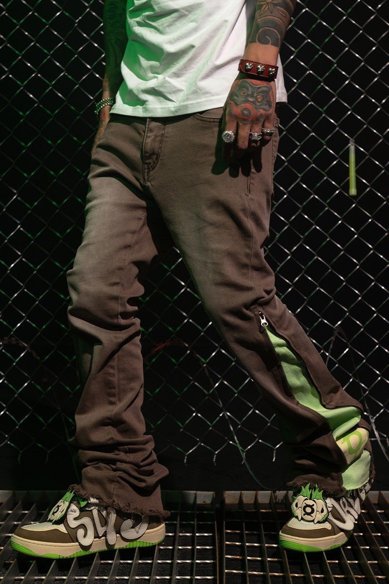 Old Order Logo Zipper Flared Pants - COPPING THREADS - Old Order