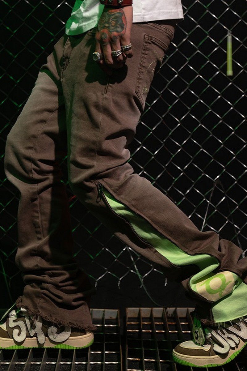 Old Order Logo Zipper Flared Pants - COPPING THREADS - Old Order