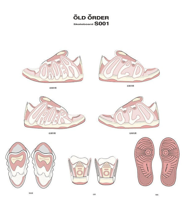 Old Order Skater 001 Retro Sneaker Pink - COPPING THREADS - Old Order
