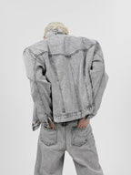 Paneled Shoulder Pads Denim Jacket - COPPING THREADS - CT Select