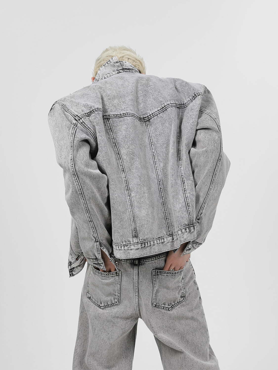 Paneled Shoulder Pads Denim Jacket - COPPING THREADS - CT Select