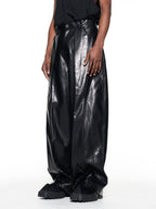 Pleated Straight Leg Leather Pants - COPPING THREADS - BLIND NO PLAN