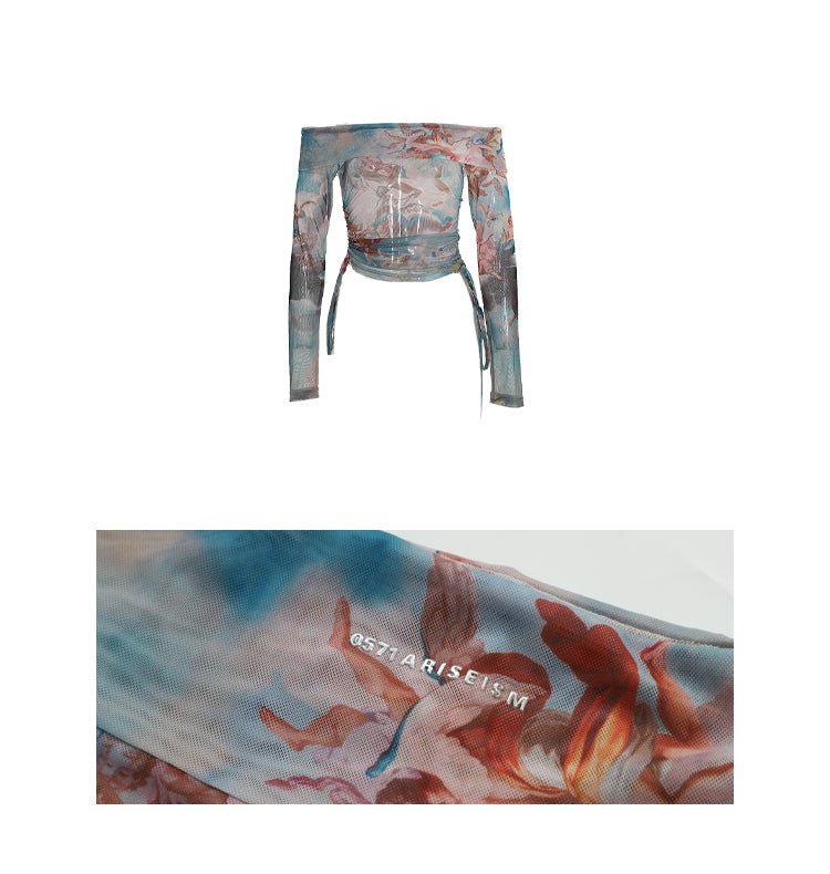 Printed Off Shoulder Slim Fit Top - COPPING THREADS - CT Select