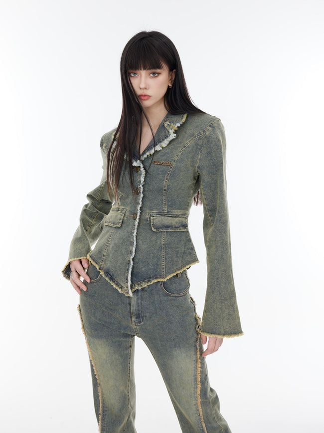 Raw Edge Denim Jacket Main Image