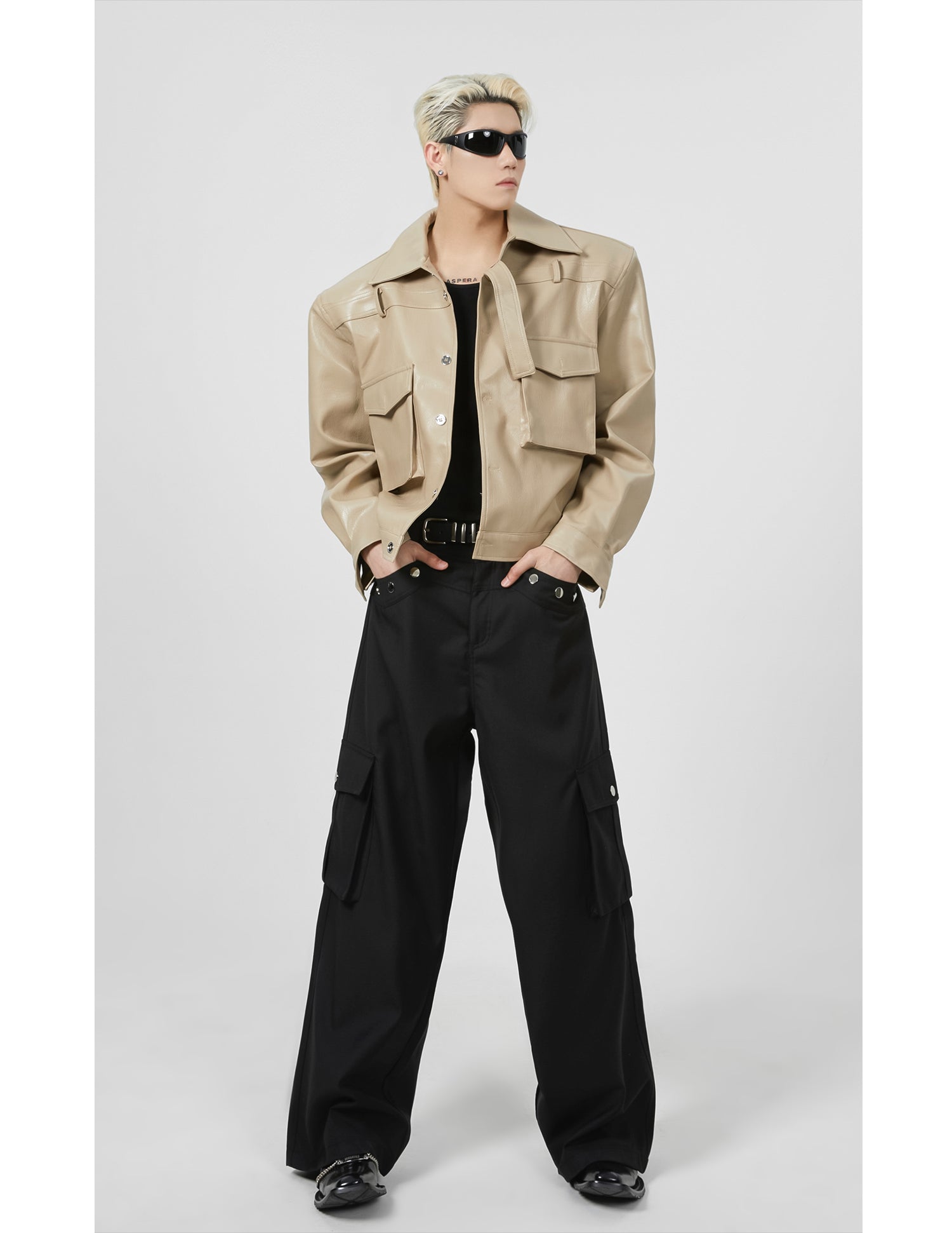 Shoulder Pad Leather Biker Jacket - COPPING THREADS - CT Select