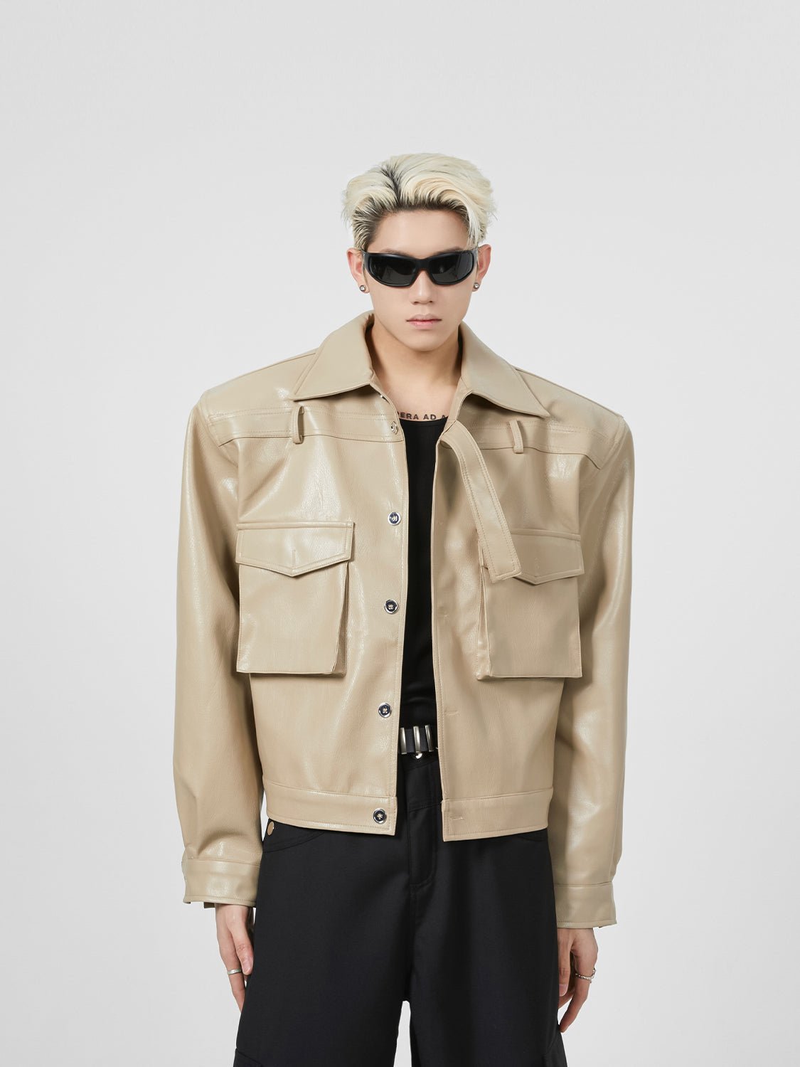 Shoulder Pad Leather Biker Jacket - COPPING THREADS - CT Select Main image