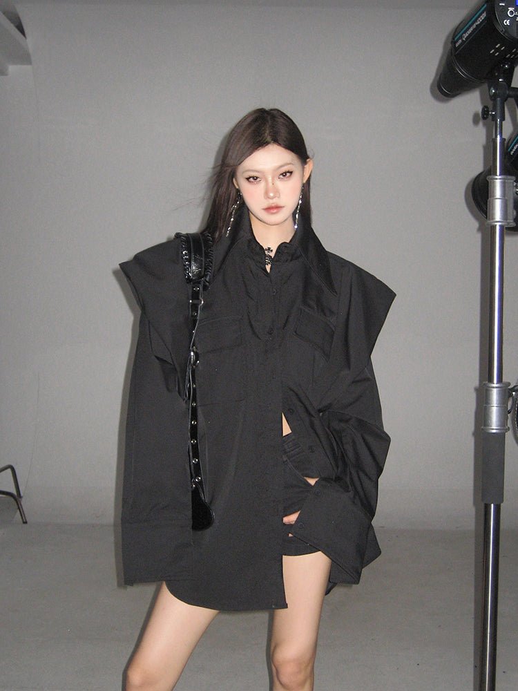 Simple Design Oversized Shirt - COPPING THREADS - CT Select