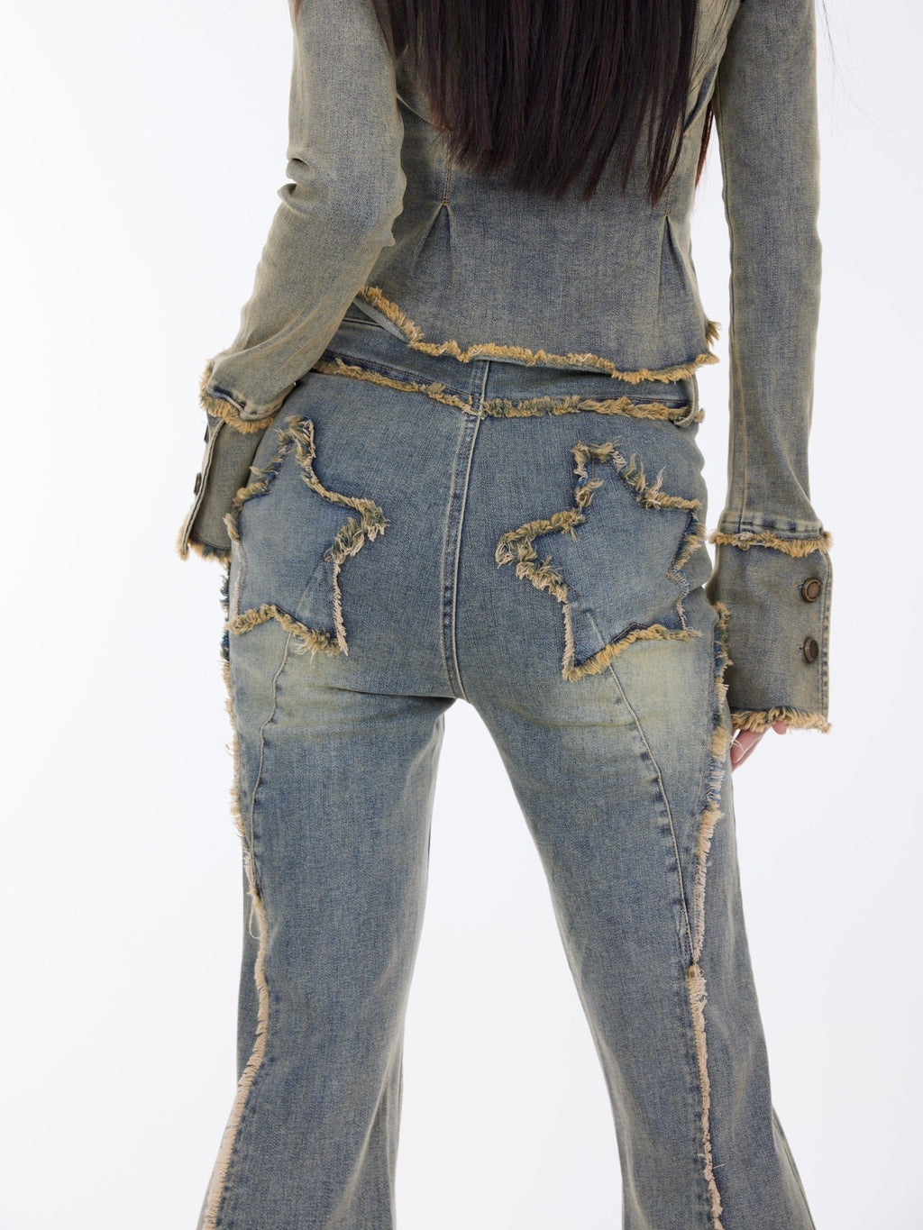 Slits Denim Tops Flared Jeans - COPPING THREADS - CT Select
