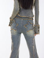 Slits Denim Tops Flared Jeans - COPPING THREADS - CT Select