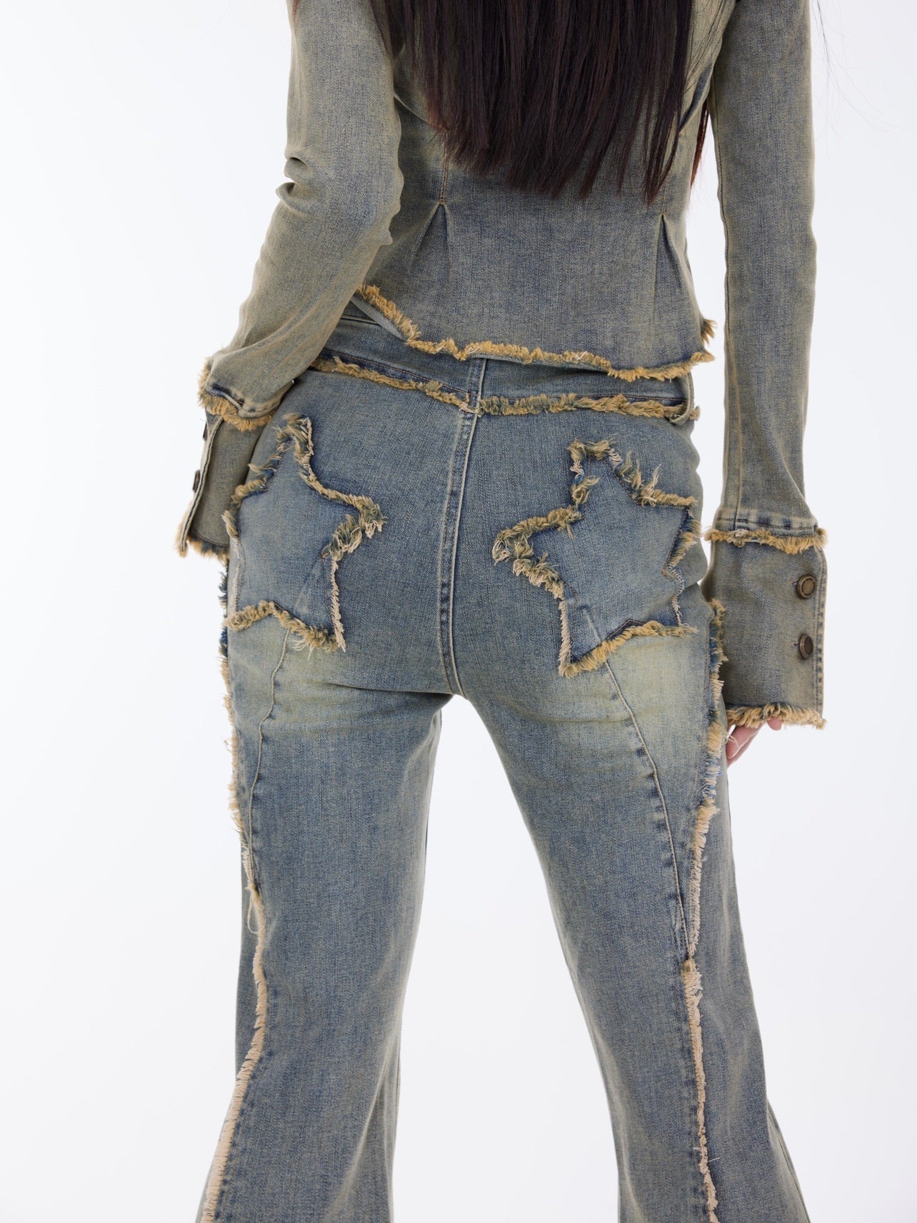 Slits Denim Tops Flared Jeans - COPPING THREADS - CT Select