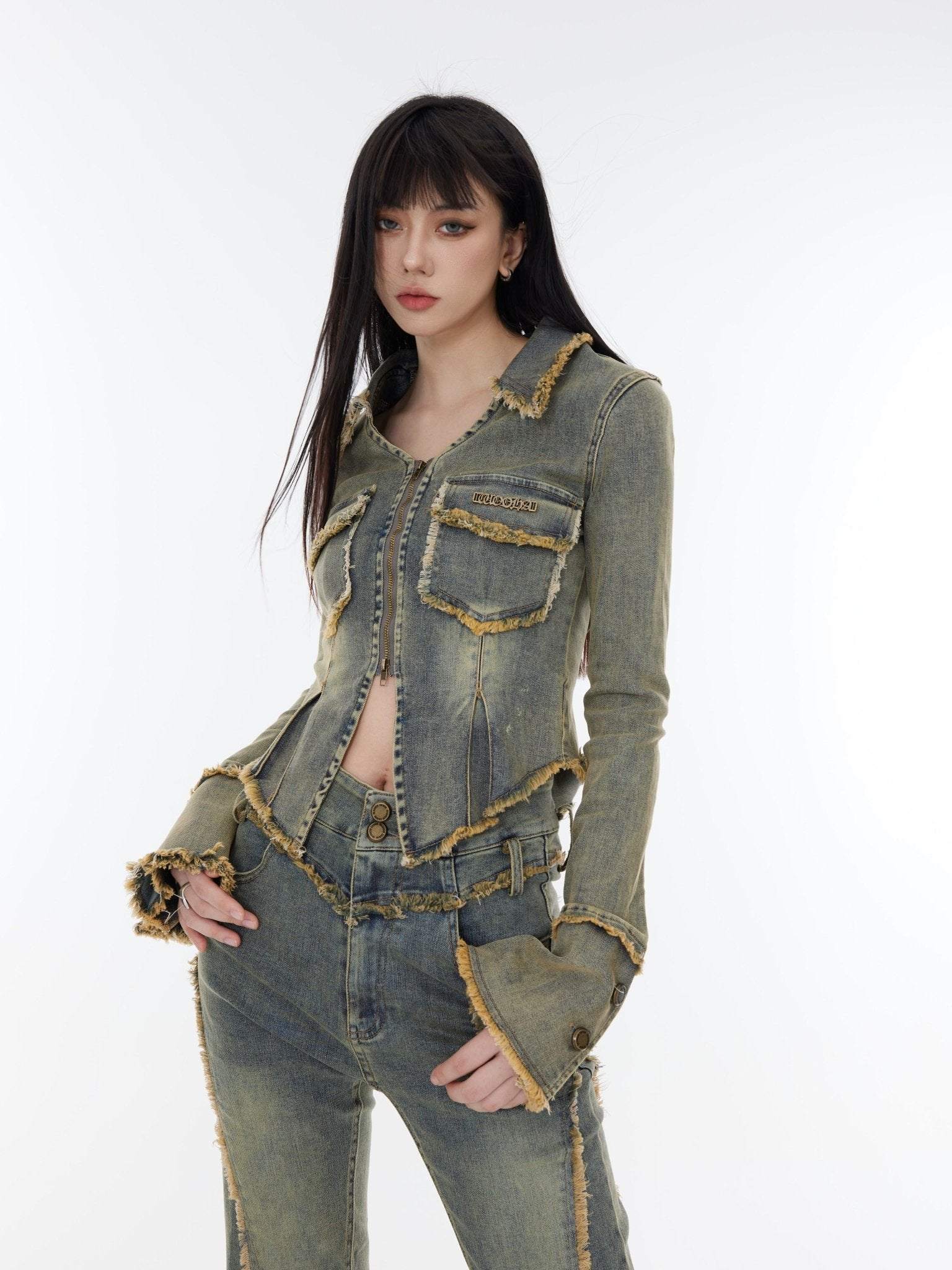 Slits Denim Tops Flared Jeans - COPPING THREADS - CT Select