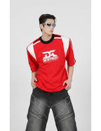 Striped Print Shoulder Pad Tee - COPPING THREADS - CT Select