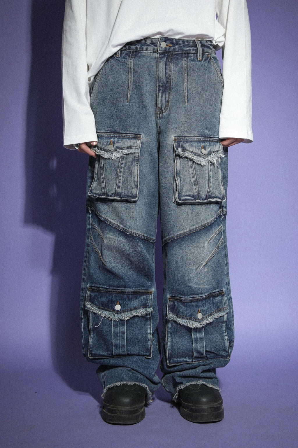 TRECLUB CARGO DENIM PANTS - COPPING THREADS - TRECLUB