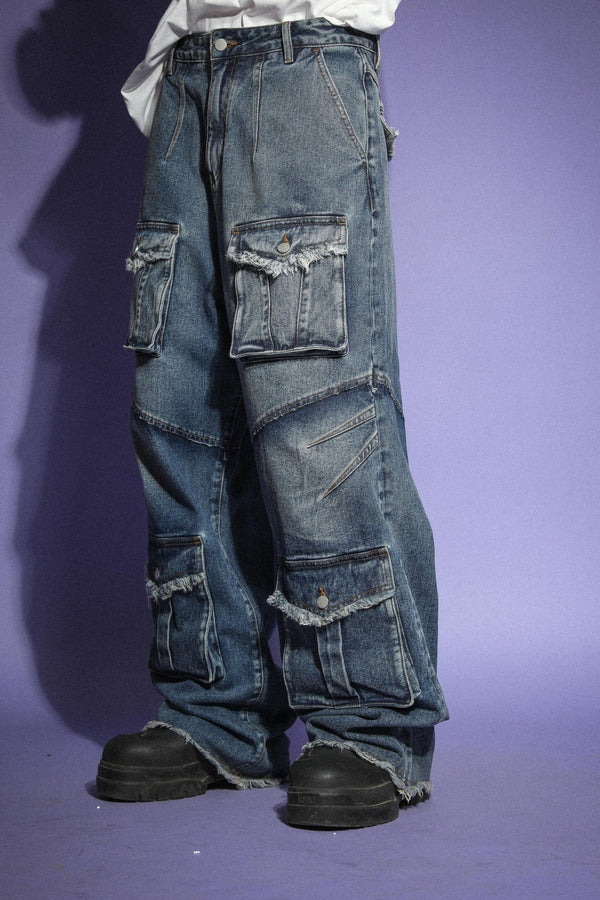 TRECLUB CARGO DENIM PANTS - COPPING THREADS - TRECLUB