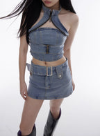 Trend Denim Vest Tight Skirt - COPPING THREADS - CT Select