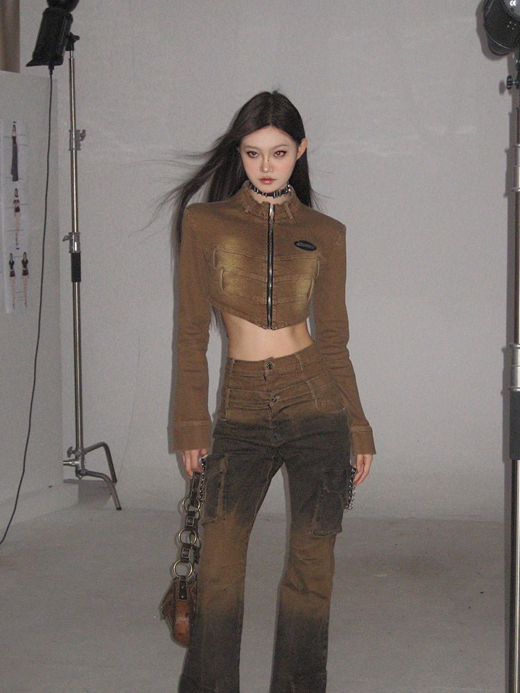 Washed Denim Jacket Shorts Set - COPPING THREADS - CT Select